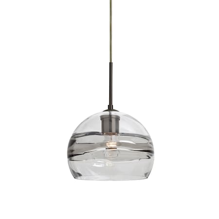 Besa Lighting Spirit 8 Cord Pendant, Clear/Smoke, Bronze, 1x60W Incandescent 1JT-SPIR8SC-BR